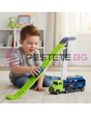 Камион с пързалка и 6 колички до 57 см